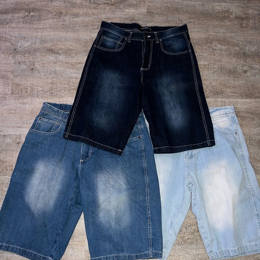 South Pole Men's Jean Shorts - Dark, Medium, and Light Blue